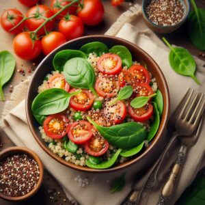 Quinoa-Salat mit Tomate und Spinat: Gesund, Lecker, Einfach!