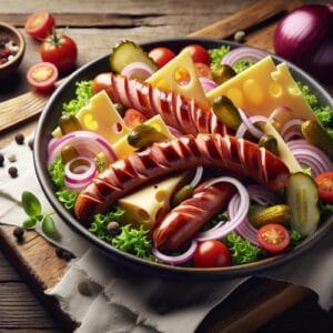 Schweizer Wurstsalat mit Käse Ein Hochgenuss für Feinschmecker