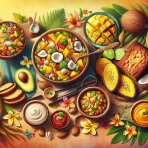 Mango Kokos Salat Dips und Bananenbrot eine geschmackvolle Reise zu den Frauen im Südpazifik