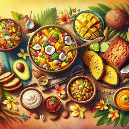 Mango Kokos Salat Dips und Bananenbrot eine geschmackvolle Reise zu den Frauen im Südpazifik