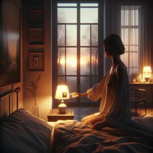 Achtsamkeit am Abend: Mit bewusster Lichtabschaltung Stress abbauen und besser schlafen. Finde Ruhe und Gelassenheit vor dem Schlafengehen. achtsamkeit abendroutine, licht ausschalten achtsam, stressabbau abend, besser schlafen tipps, entspannte abendroutine