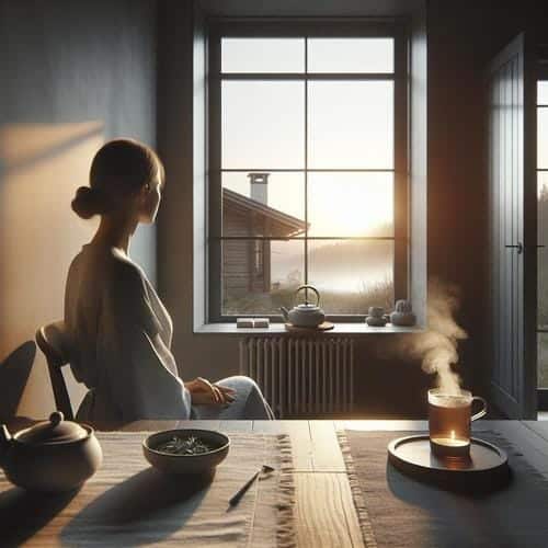 Achtsamkeit hilft dir, nach einem stressigen Tag ruhig abzuschalten. Entdecke Strategien für eine entspannte Abendroutine. Achtsamkeit, Abendroutine, Stressabbau, Entspannung, Schlafqualität