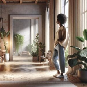 Achtsamkeit hilft dir, den Moment bewusst zu erleben. Entdecke, wie du beim Betreten eines Raumes präsenter sein kannst. Achtsamkeit, präsent sein, Meditation, Atemübungen, zwischenmenschliche Beziehungen