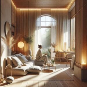 Achtsamkeit beim Einrichten schafft eine harmonische Atmosphäre und steigert das Wohlbefinden. Entdecken Sie, wie Sie Räume bewusst gestalten können. Achtsamkeit, Raumgestaltung, Atmosphäre, Einrichtung, Wohlbefinden