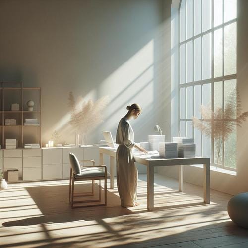 Stressfrei Ordnung schaffen: Mit bewusster Organisation von Dokumenten langfristig Ruhe und Übersicht gewinnen. Achtsamkeit, Papier sortieren, Ordnung schaffen, Dokumentenmanagement, Stress reduzieren