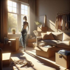 Achtsamkeit beim Umziehen: Wählen Sie bequeme Kleidung, um Stress zu reduzieren und das Umzugserlebnis zu verbessern. Achtsamkeit, Umzug, Kleidung, Stressreduktion, Wohlbefinden