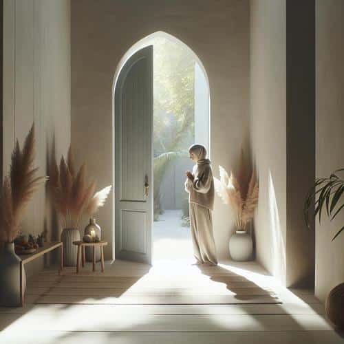 Achtsamkeit beim Verlassen eines Raumes steigert Ihr Wohlbefinden. Entdecken Sie, wie Sie stressfreier und bewusster die Übergänge gestalten. Achtsamkeit, emotionale Gesundheit, Stressreduktion, Produktivität, Dankbarkeit