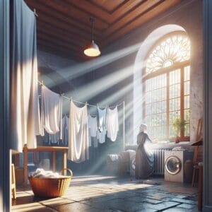 Achtsamkeit beim Wäschewaschen erleben. Erfahren Sie, wie einfache Routinen zu Stressbewältigung und innerer Ruhe führen können. Achtsamkeit, Wäschewaschen, Stressabbau, Entspannung, Routinen