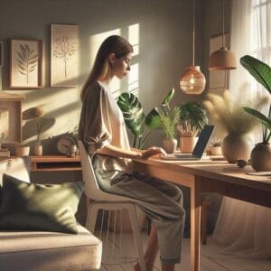 Achtsamkeit im Homeoffice steigert die Konzentration und minimiert Ablenkungen. Entdecken Sie effektive Techniken für mehr Produktivität. Achtsamkeit, Homeoffice, Produktivität, Stressabbau, Fokus