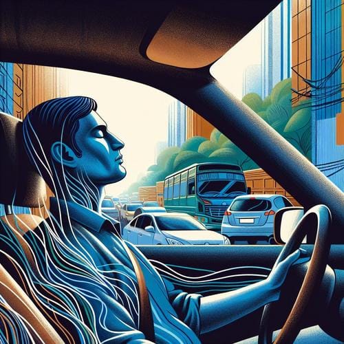 Entdecken Sie Achtsamkeit im Verkehr, um Stress zu reduzieren und gelassen zu fahren. Praktische Tipps für mehr Ruhe und Konzentration. Achtsamkeit Verkehr, Stressbewältigung Autofahren, gelassen fahren, Atemtechniken Verkehr, emotionale Kontrolle beim Fahren