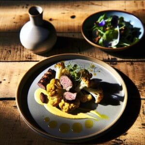 Blumenkohl-Steak mit Lamm und Curry-Joghurt Rezept