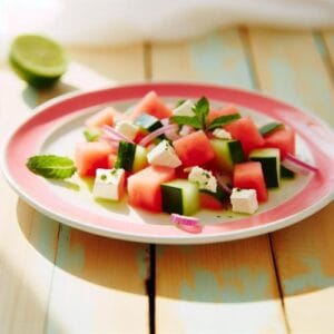 Erfrischender Melone-Feta-Salat für heiße Sommertage