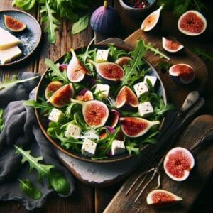 Erfrischender Rucolasalat mit Feigen und Mozzarella