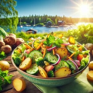 { "meta_title": "Erfrischender Schweden-Salat für Mittsommer", "meta_description": "Genießen Sie den köstlichen Schweden-Salat mit knusprigen Kartoffeln. Ideal für das Mittsommerfest!", "keywords": "Schweden-Salat, Mittsommer, Kartoffeln, Rezept, frischer Salat" }