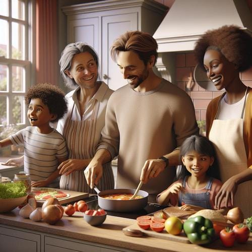 Gemeinsames Kochen: Spaß für die ganze Familie gemeinsames Kochen, Familienbindung, gesunde Ernährung, kinderfreundliche Rezepte, Kochtipps