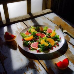 Herbstlicher Blattsalat mit Zitrusfrüchten genießen