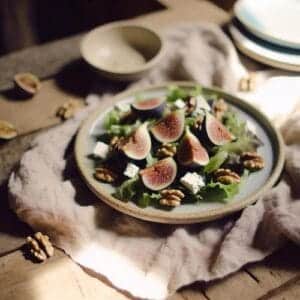Herbstlicher Feldsalat mit Feigen und Ziegenkäse