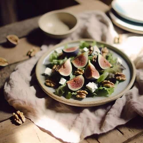 Herbstlicher Feldsalat mit Feigen und Ziegenkäse
