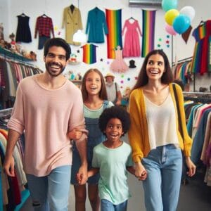 Nachhaltig einkaufen: Second-Hand für die Familie Second-Hand, nachhaltiger Einkauf, Familienbedarf, gebrauchte Kleidung, umweltfreundlich