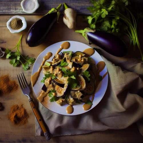 Sudanesischer Auberginensalat mit Erdnussbutter