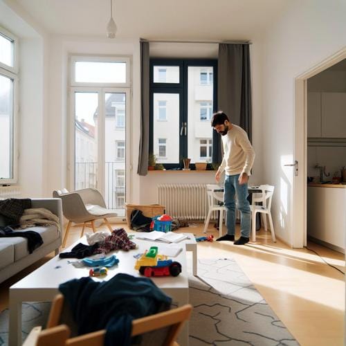 Verstehe, warum dein Zuhause ständig unordentlich wird – und was du im Alltag konkret ändern kannst, damit es dauerhaft leichter und übersichtlicher wird. Unordnung Zuhause,Minimalismus Wohnung,Ordnung halten,Haushalt organisieren,aufgeräumte Wohnung