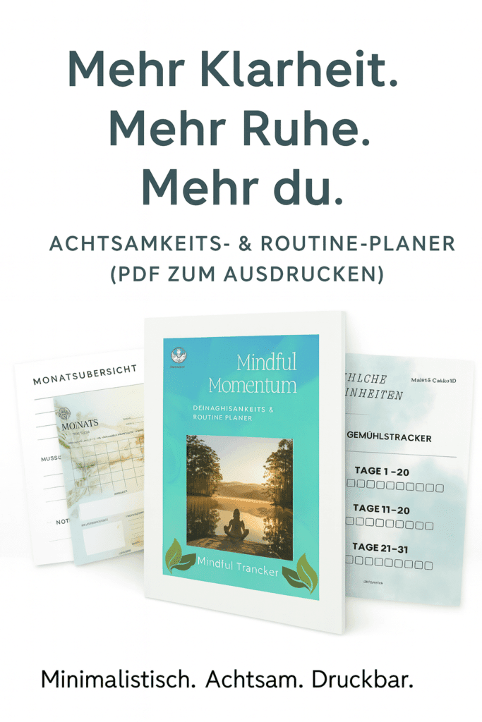 Monatsplaner Wochenübersichten Routinen‑Tracker Habit Tracker Gefühls‑Tracker Reflexionsbereiche ein ruhiges, ästhetisches Cover