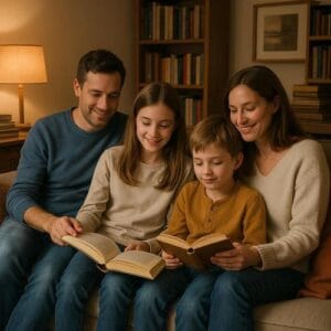 Familienzeit: Gemeinsam Lesen für Nähe und Ruhe gemeinsames Lesen, Familienzeit, Vorlesen, Kindersprache, Leseförderung